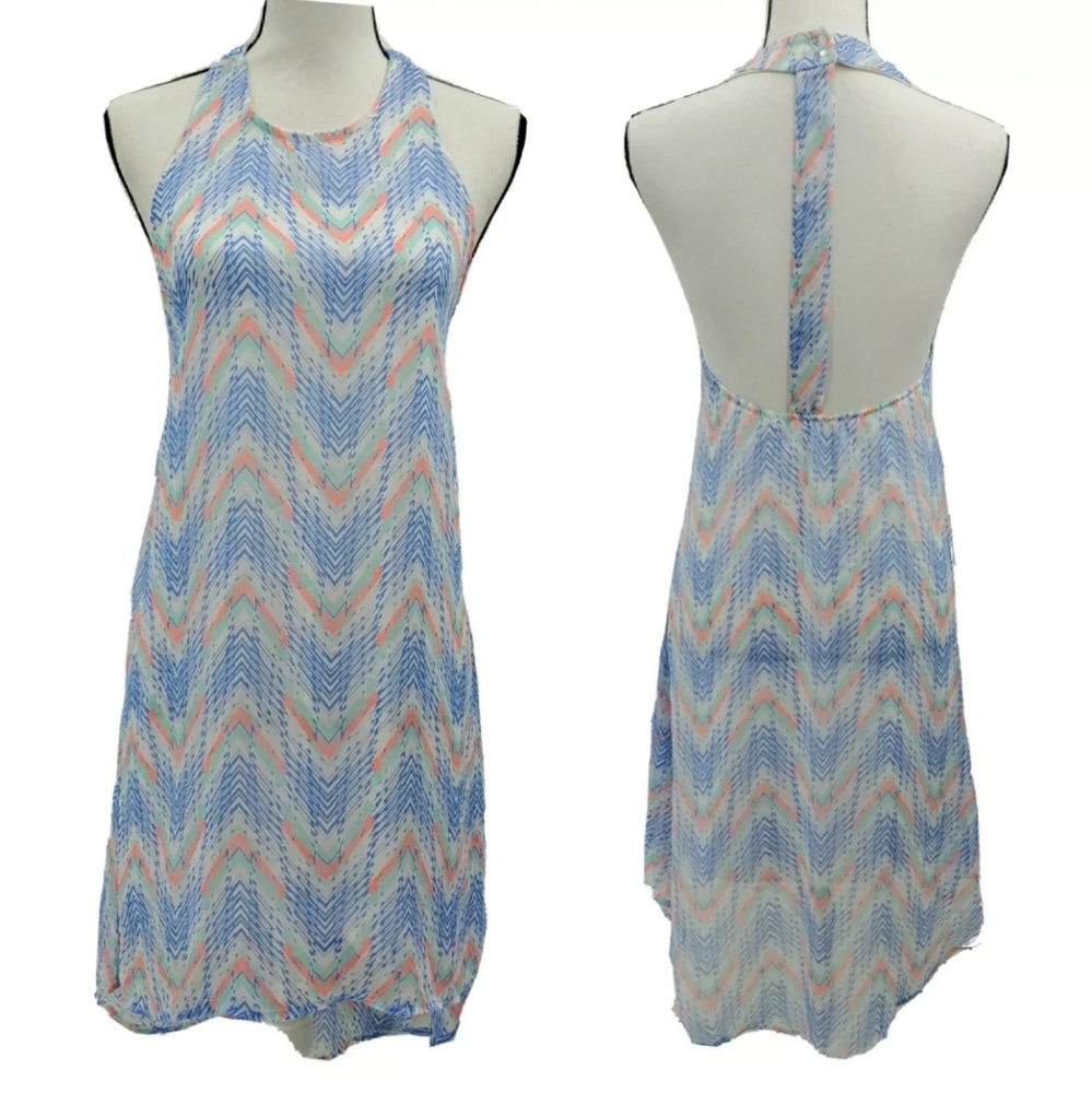 Lush Chevron Print High-Low Dress Size Small